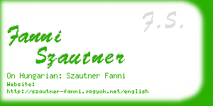 fanni szautner business card